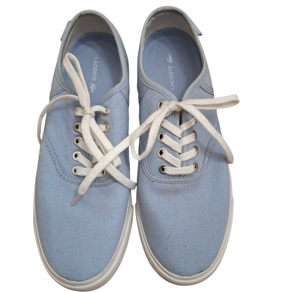 Lacoste Blue Women's Canvas Lace Up Sneaker size - Picture 2 of 7